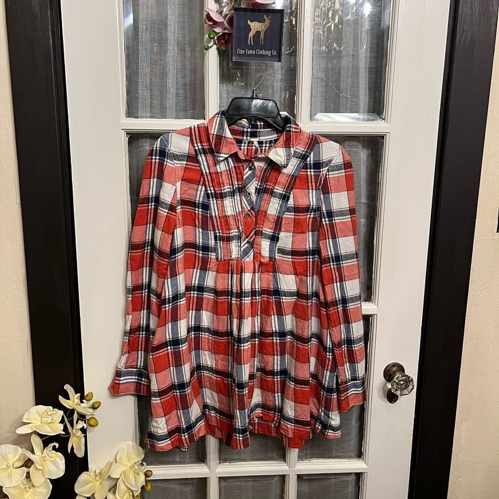 Free People Plaid Tunic